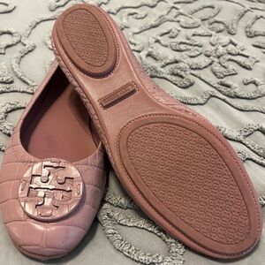 Women's Tory Burch Minnie Travel Embossed Leather Flats